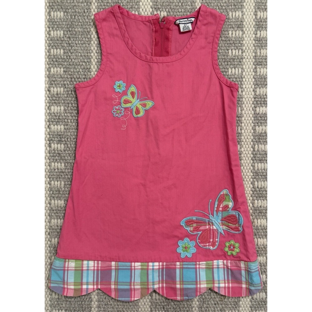 Heartstrings Toddler Dress Vintage 90s Y2K 4T Pink Corduroy Aplique Butterfly